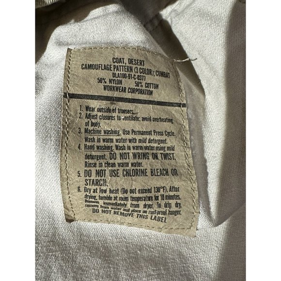 VTG U.S. Navy Combat Desert Camouflage BDU Coat Jacket Size Med Short NAMED 1991 - Picture 5 of 6